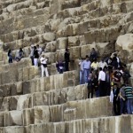 Inevitably the occasional clueless tourist tried to climb up to the higher blocks and got a sharp word from the guards.